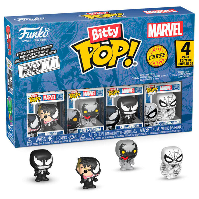 Blister 4 Figuras Bitty Pop Marvel Spider-Man Venom