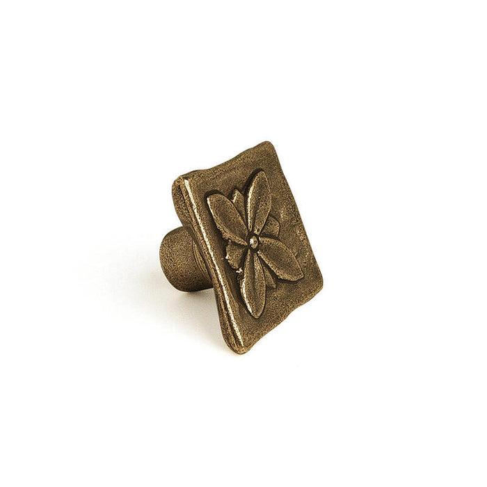 Blister Con 4 Pomos Metálicos Para Mueble, Con Acabado Cuero Viejo Mod.1119. 33x33mm Rei