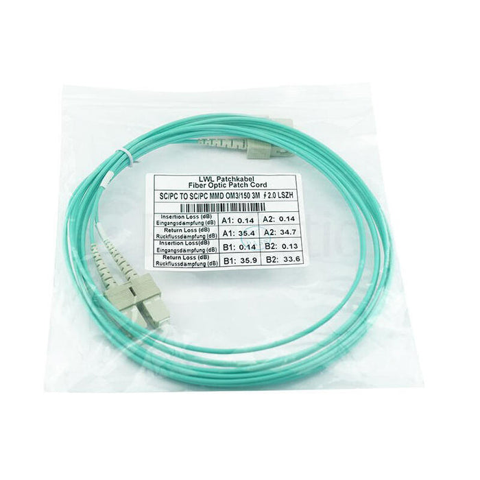 Blueoptics Lwl Patchkabel Sc / Sc Mm Om3 Aqua 2,0m