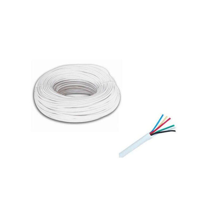 Bobina 100 M De Cable De Alarma De 6 Hilos ( 4 X 0, 22 + 2 X 0,75 )