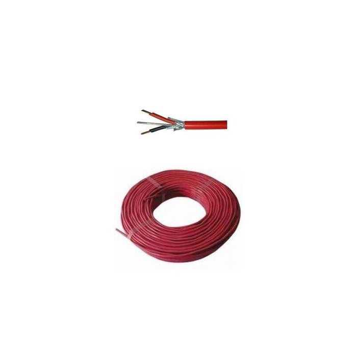 Bobina De 100 M De Cable De Incendio De 2 Hilos. 2 X 1,5 Mm Trenzado. Color Rojo. Libre Halogenos