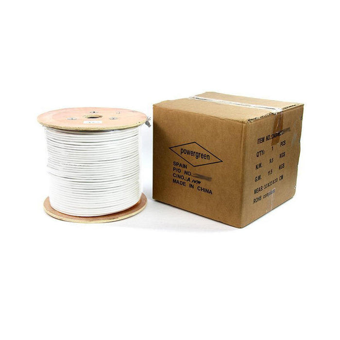 Bobina De Cable Utp De Cat6 Exterior De Color Blanco Rigido 23awg 305m Pass Test Fluke