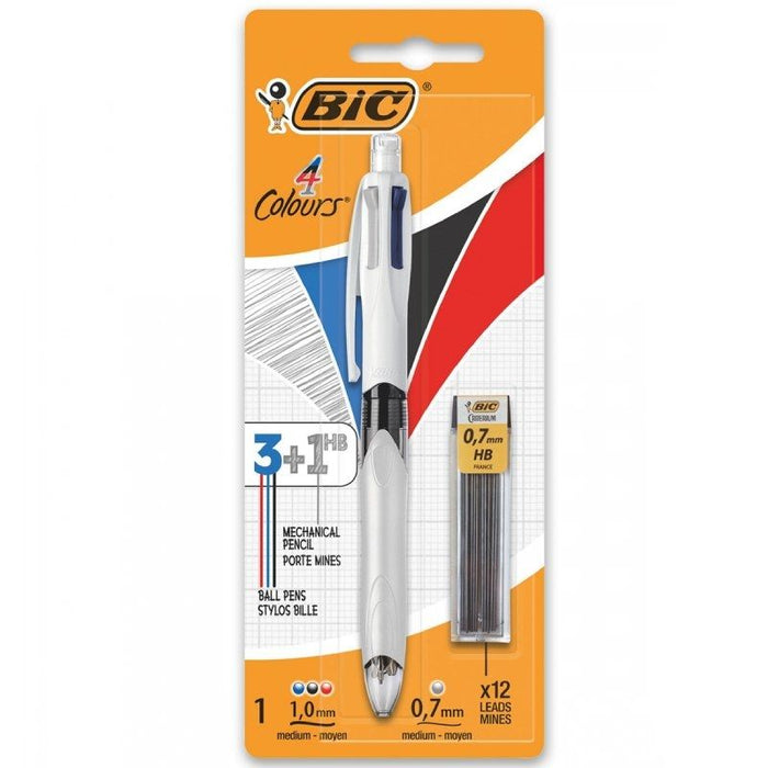 Bolígrafo De Tinta De Aceite Retráctil Bic 4 Colours 942103 1 Unidad 4 Colores De Tinta Cuerpo Color Blanco