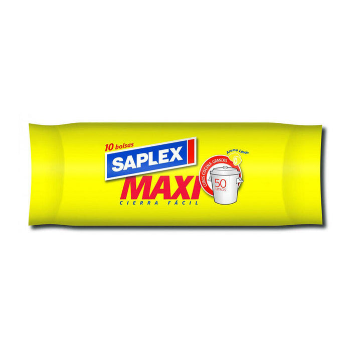 Bolsa Basura Maxi Limon Blanca 50lt Saplex 70x57cm