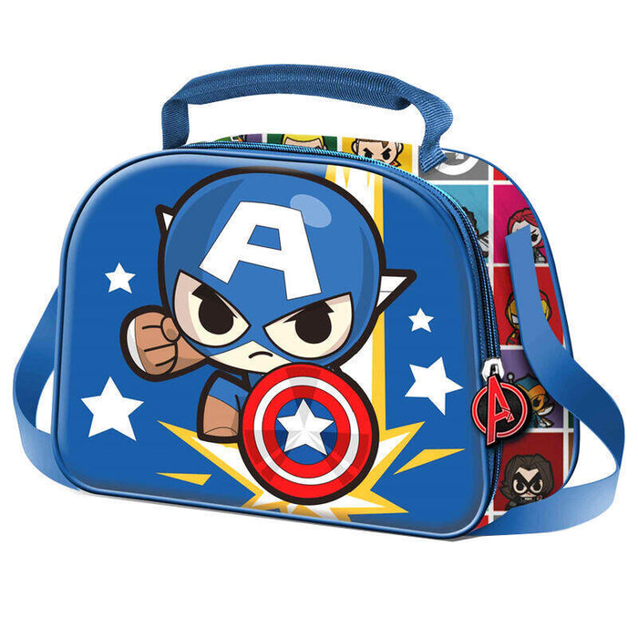 Bolsa Portameriendas 3d Punch Capitan America Vengadores Avengers Marvel