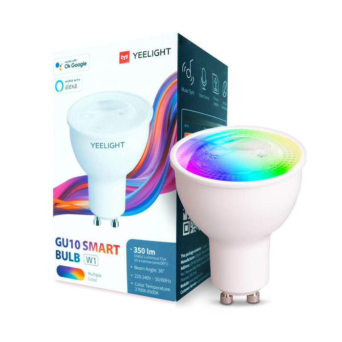 Bombilla Inteligente Yeelight Smart Bulb W1 (Dimmable)/ Casquillo Gu10/ 4.5w/ 350 Lúmenes/ 2700k-6500k/ Pack De 4 Uds