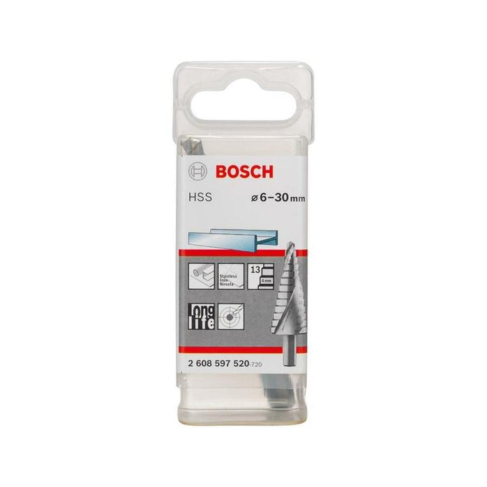 Bosch Professional Broca Escalonada Hss, Ø 6 Mm - Ø 30 Mm 13 Pasos, Con Ranura En Espiral 2608597520