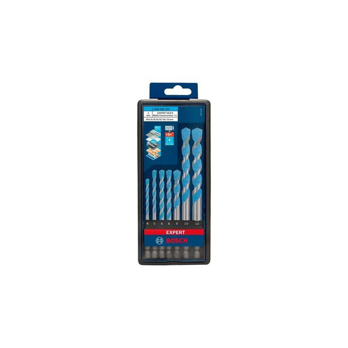 Bosch Professional Expert Hex-9 Juego De Brocas Multiconstrucción, 7 Piezas Ø 4 / 5 / 6 / 8 / 10 / 12mm 2608902370