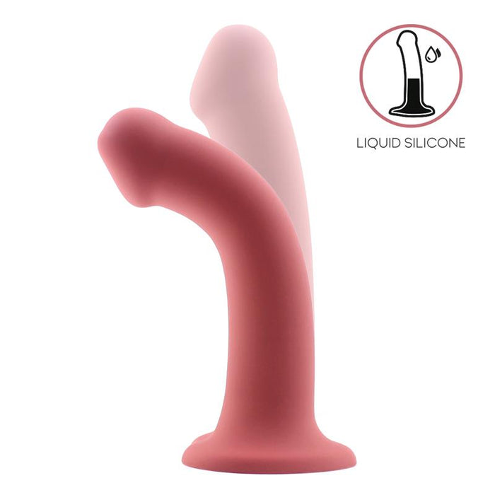Dildo Bouncy  Silicona Líquida Hiper Flexible 6.5 - 16.5 Cm Talla S Burgundy