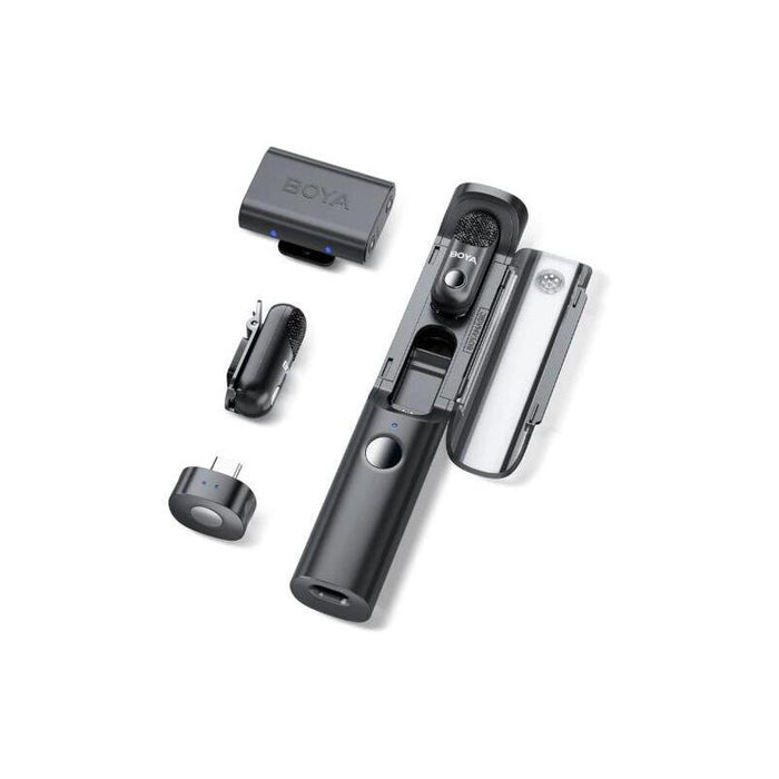 Boya Microphone Wireless Magic-03 2.4ghz With 2 Transmitters And 2 Receivers (Type-C, And 3.5mm Female) Black Eu