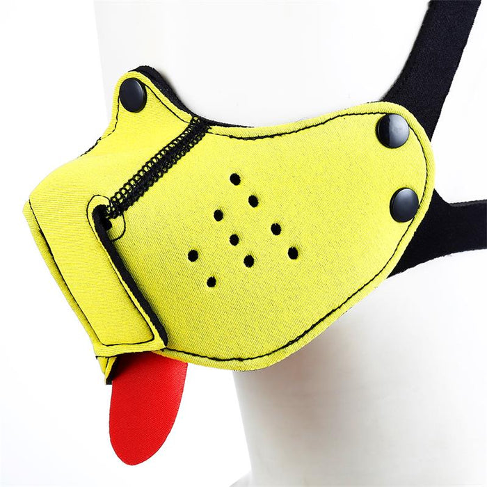 Bozal De Perro De Neopreno Desmontable Y Ajustable Amarillo