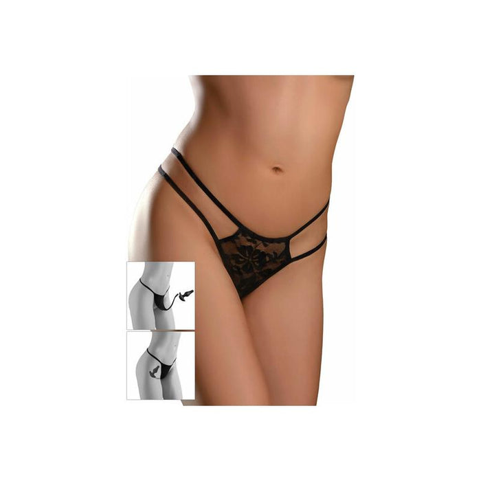 Crotchless Pleasurepearl Os - Black