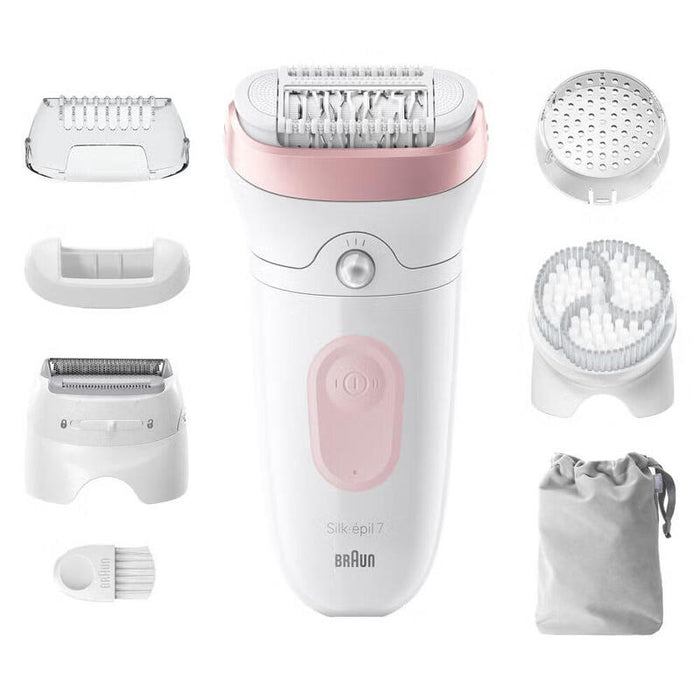 Braun Silk Épil 7 Se7-060 Epilator, White Pink