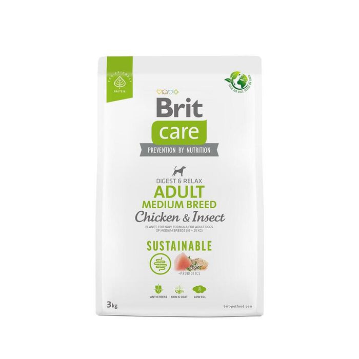 Brit Care Dog Sustainable Adult Medium Breed Chicken & Insect - Alimento Seco Para Perros - 3 Kg