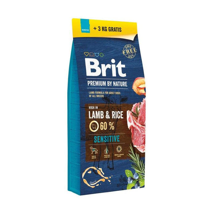 Brit Premium By Nature Sensitive Lamb And Rice - Alimento Seco Para Perros - 15kg + 3kg