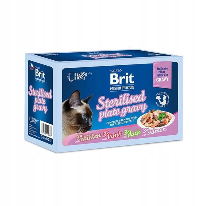 Brit Premium By Nature Sterilised Plate Sobres En Salsa Mezcla De Sabores - Comida Húmeda Para Gatos - 12x85g