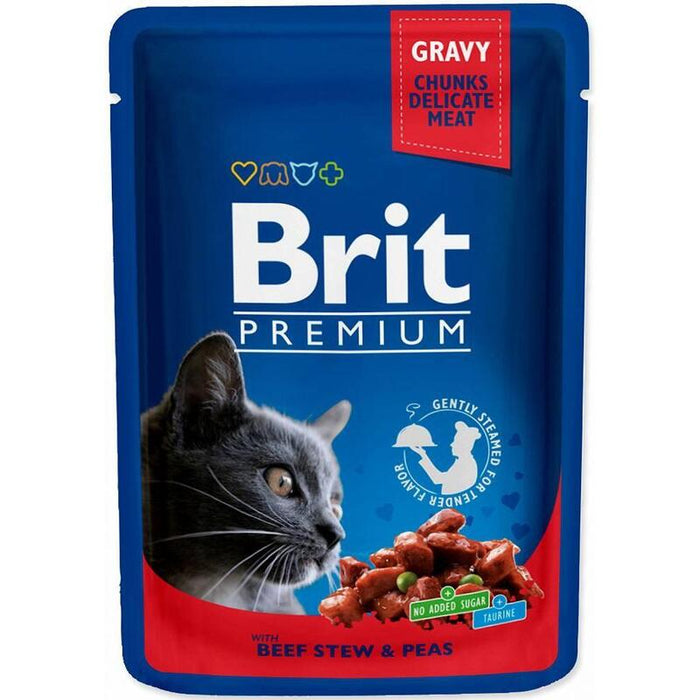Brit Premium Cat Beef Stew&Peas - Comida Húmeda Para Gatos - 100g