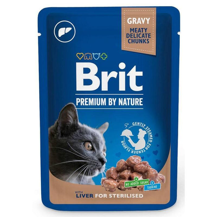 Brit Premium Cat Liver Sterilised - Comida Húmeda Para Gatos - 100g