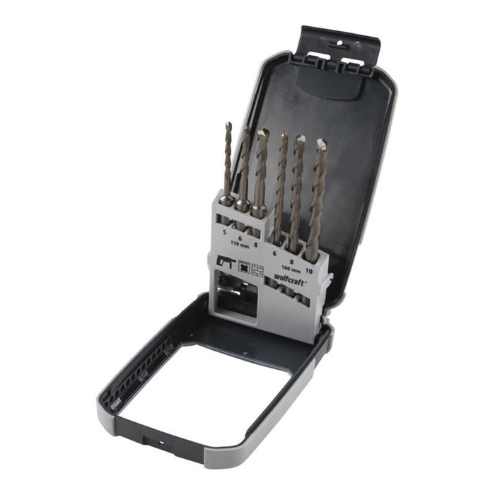 Broca Para Hormigón Filo De Carburo De Tungsteno, Sds-Plus, Ø5-10 Mm, Juego 6 Piezas