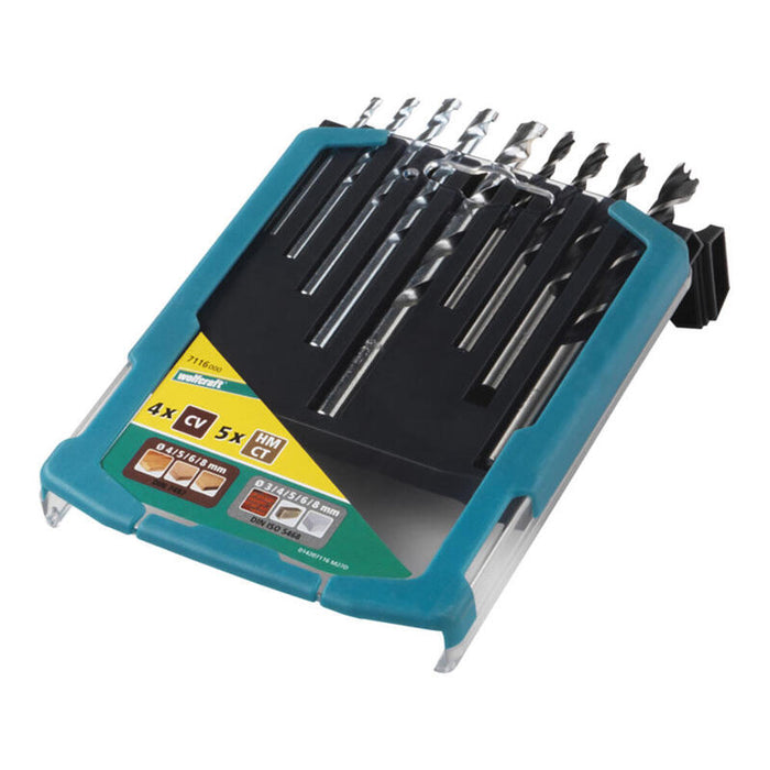 Brocas "Piedra Y Madera", Juego 9 Piezas