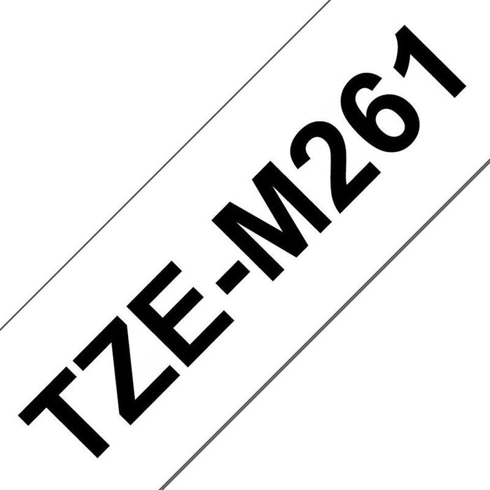Brother Tze-M261 Cinta Laminada Mate Negro/ Blanco