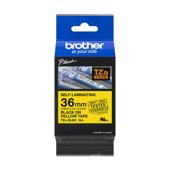 Brother Tzesl661 Tape Black On Yellow 36mm