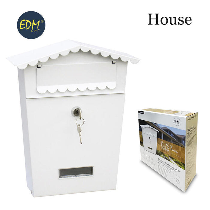 Buzon De Acero Modelo House Blanco Edm