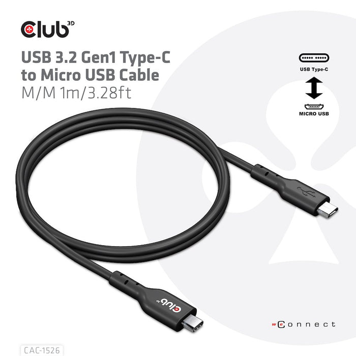 EAN 8719214471903 - CLUB3D CAC-1526 cable USB USB 3.2 Gen 1 (3.1 Gen 1) 1 m USB C Micro-USB B Negro imagen 3