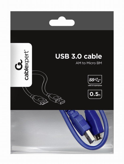 EAN 8716309080309 - Gembird CCP-mUSB3-AMBM-0.5M cable USB USB 3.2 Gen 1 (3.1 Gen 1) 0,5 m USB A Micro-USB B Azul imagen 3