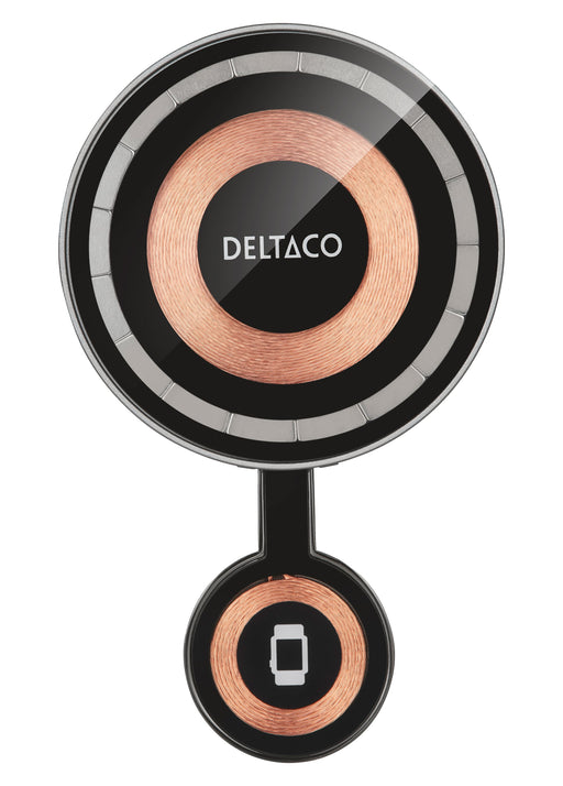 EAN 7333048065025 - Deltaco QI-1046 cargador de dispositivo móvil Auriculares, Smartphone, Reloj inteligente Negro USB Cargad imagen 1