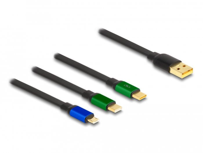 EAN 4043619853595 - DeLOCK 85359 cable USB USB 2.0 1,13 m USB A USB C/Micro-USB B Negro, Verde, Azul imagen 3