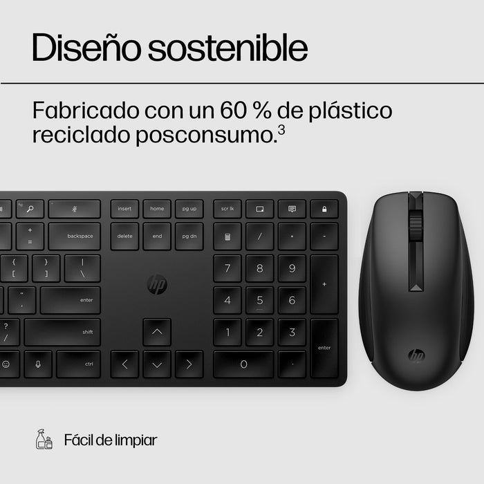 EAN 0196188141755 - HP 650 Wireless Keyboard and Mouse Combo Black teclado Ratón incluido Hogar RF inalámbrico imagen 8