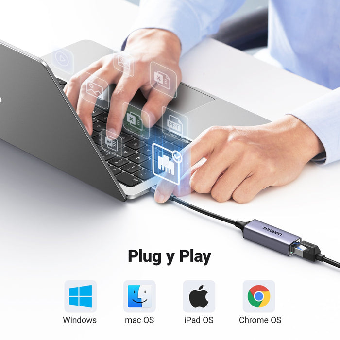 EAN 6957303857371 - Ugreen 50737 adaptador y tarjeta de red Ethernet 1000 Mbit/s imagen 8