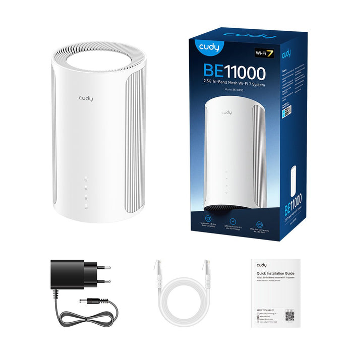 EAN 6971690793616 - Cudy M11000 Tribanda (2.4 GHz / 5 GHz / 6 GHz) Wi-Fi 7 (802.11be) Blanco 4 Interno imagen 3