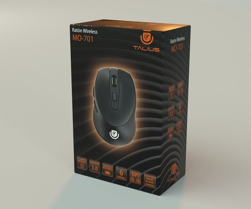 EAN 8436550234794 - TALIUS TAL-MO701 ratón Oficina Ambidextro RF Wireless + Bluetooth Óptico 2400 DPI imagen 8