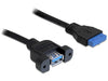 EAN 4043619831180 - DeLOCK 0.5m USB 3.0 F/F cable USB 0,5 m USB A IDC Negro imagen 1