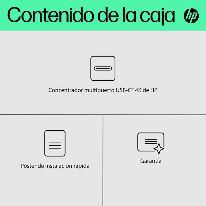 EAN 0196548906963 - HP 4K USB-C Multiport Hub USB Tipo C Negro imagen 8