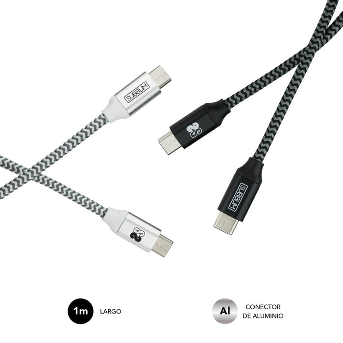 EAN 8436586740672 - SUBBLIM PACK 2 CABLES USB TIPO USB-C A USB-C 1 M BLACK/SILVER cable USB imagen 3