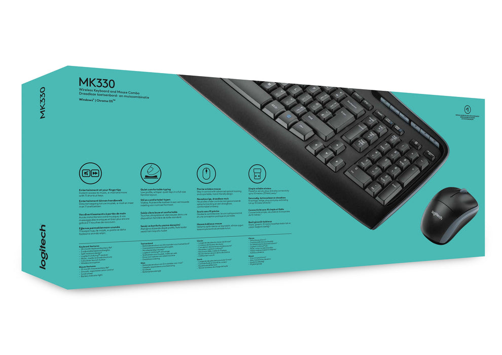 EAN 5099206033658 - Logitech Wireless Combo MK330 teclado Ratón incluido Oficina USB QWERTY Internacional de EE.UU. Negro imagen 7
