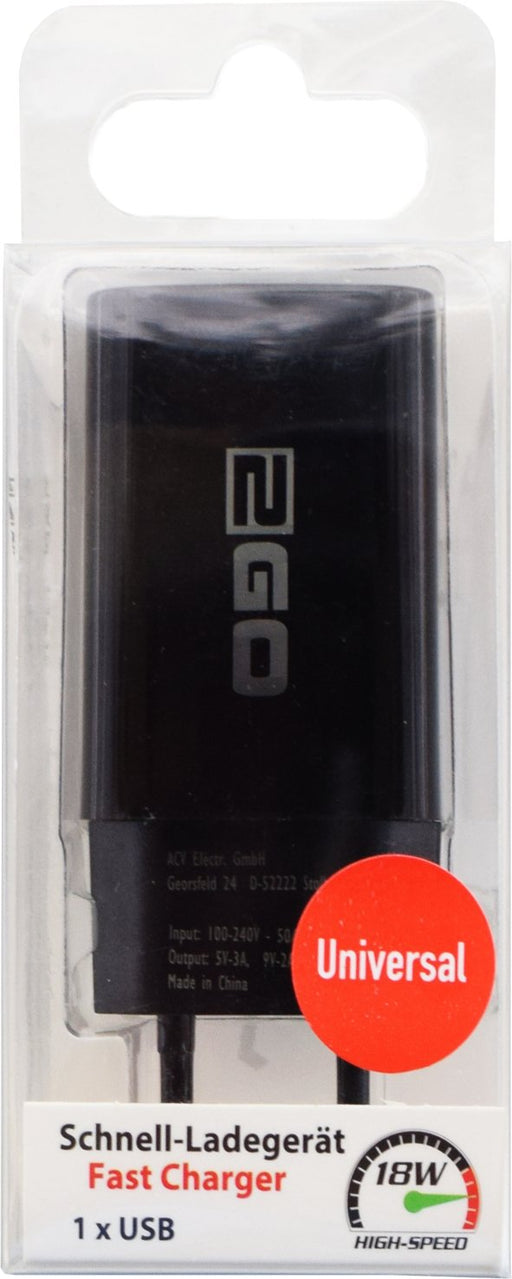 EAN 4010425959544 - 2GO 795954 cargador de dispositivo móvil Universal Negro Corriente alterna Carga rápida Interior imagen 2
