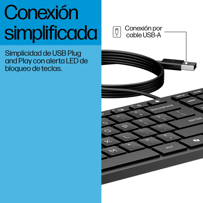 EAN 5715063730706 - HP 320K Wired Keyboard teclado Oficina USB Negro imagen 7