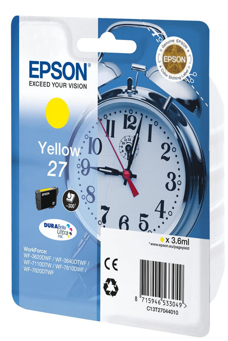 EAN 8715946533049 - Epson Alarm clock 27 DURABrite Ultra cartucho de tinta 1 pieza(s) Original Amarillo imagen 2