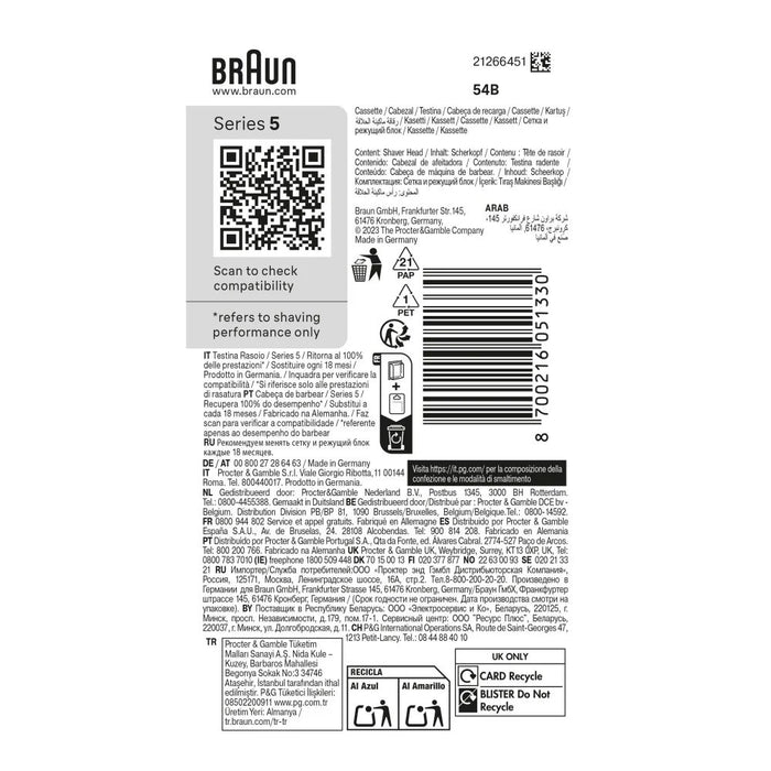 EAN 8700216051330 - Braun Series 5 54 B Cabezal para afeitado imagen 2