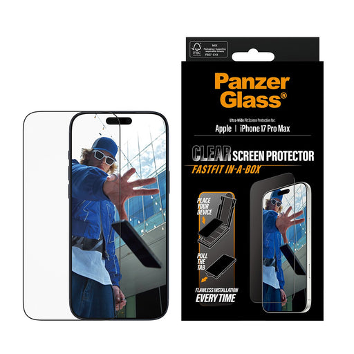 EAN 5715685026706 - PanzerGlass ® Screen Protector w. Black Frame iPhone 17 Pro Max | Ultra-Wide Fit w. FASTFIT IN-A-BOX Prot imagen 2