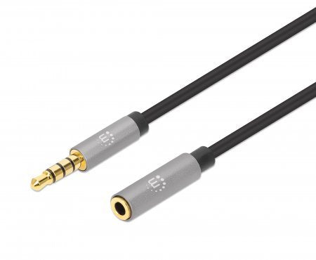 EAN 0766623356039 - Manhattan 356039 cable de audio 2 m 3,5mm Negro, Plata imagen 1