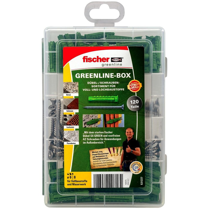 EAN 4048962208184 - Fischer 531227 tornillo de anclaje y taco 80 pieza(s) Juego de enchufes de pared y tornillos imagen 4