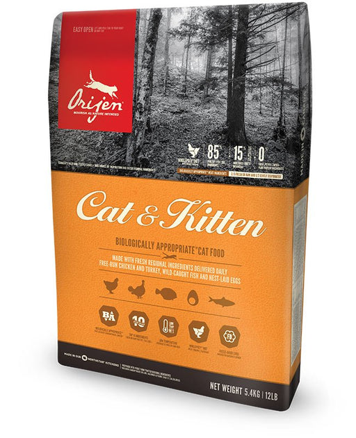 EAN 0064992280543 - Orijen Cat & Kitten alimento seco para gatos 5,4 kg Pollo, Pavo imagen 1