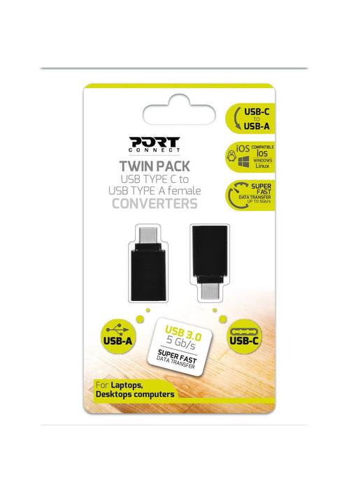 EAN 3567049001421 - Port Designs 900142 cambiador de género para cable USB-C USB-A Negro imagen 1