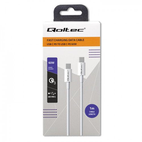 EAN 5901878523590 - Qoltec 52359 cable USB USB 2.0 1 m USB C Blanco imagen 7
