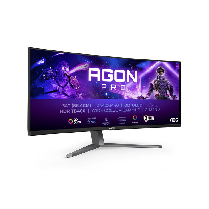 EAN 4038986112444 - AOC AGON PRO AG346UCD pantalla para PC 86,4 cm (34") 3440 x 1440 Pixeles Wide Quad HD QD-OLED Negro, Gris imagen 1